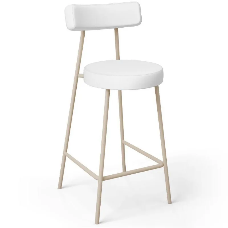 Banqueta Baixa Cozinha Sala Jantar Bancada Milão Arena L02 Facto Branco - Lyam Decor