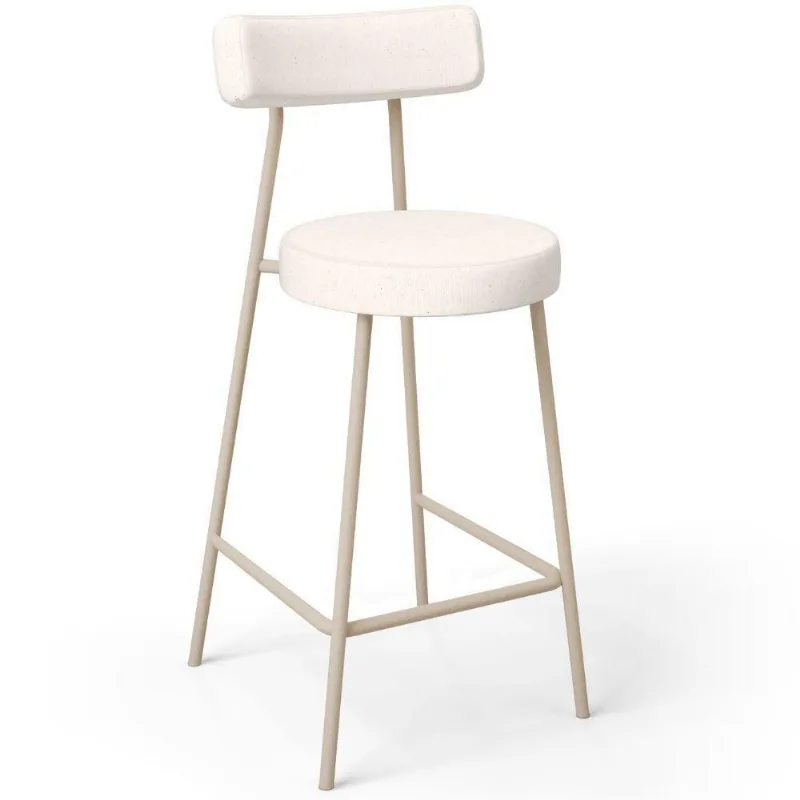 Banqueta Baixa Cozinha Sala Jantar Bancada Milão Arena L02 Linho Cru - Lyam Decor
