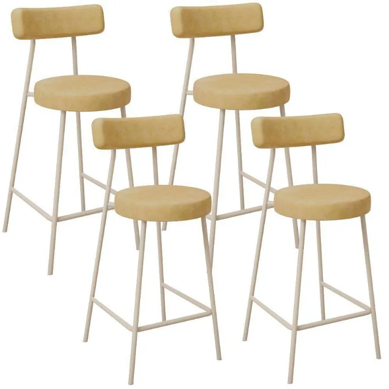Kit 04 Banquetas Baixa Cozinha Sala Jantar Bancada Milão Arena L02 Couríssimo Fendi - Lyam Decor