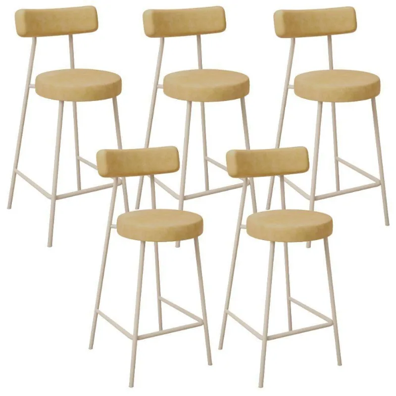 Kit 05 Banquetas Baixa Cozinha Sala Jantar Bancada Milão Arena L02 Couríssimo Fendi - Lyam Decor