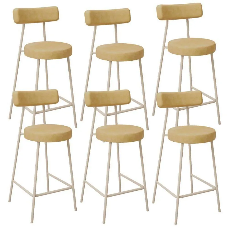Kit 06 Banquetas Baixa Cozinha Sala Jantar Bancada Milão Arena L02 Couríssimo Fendi - Lyam Decor