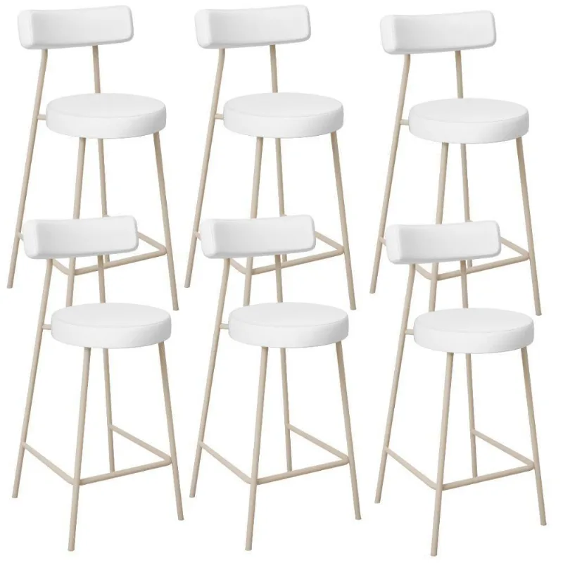 Kit 06 Banquetas Baixa Cozinha Sala Jantar Bancada Milão Arena L02 Facto Branco - Lyam Decor