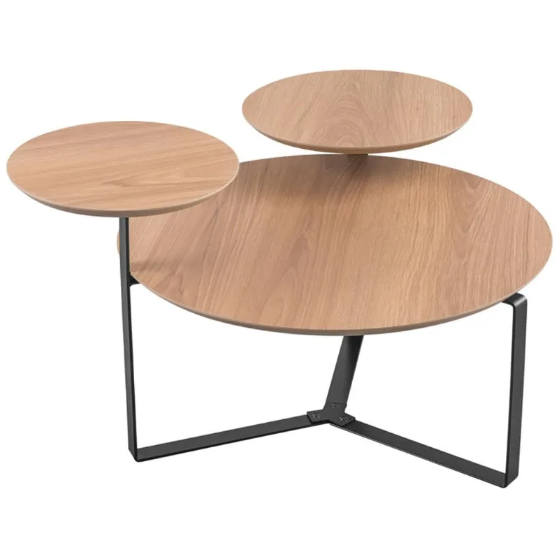 Mesa de Centro Para Sala de Estar 3 em 1 Pés Metálicos Dari A03 Hanover Preto - Lyam Decor - Lyam Decor