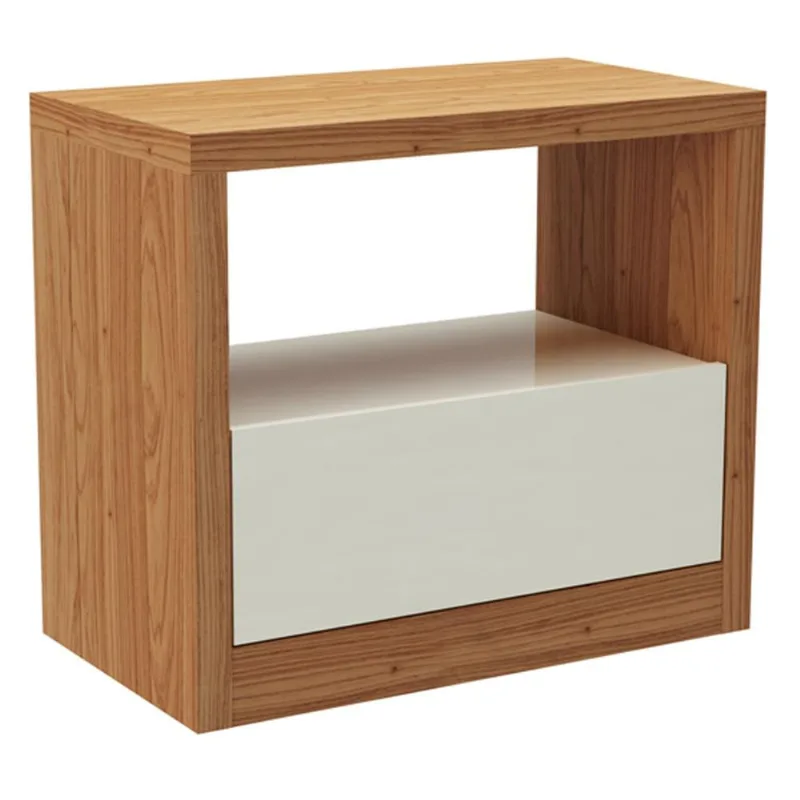 Mesa de Cabeceira Moderna 1 Gaveta Cameron D03 Freijó Off White - Lyam Decor - Lyam Decor