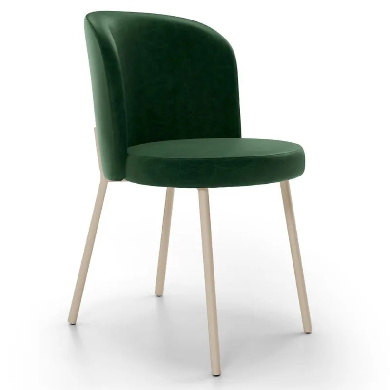 Cadeira Para Sala de Jantar Cozinha Estofada Gavi Arena L02 Couríssimo Verde Musgo - Lyam Decor - Lyam Decor