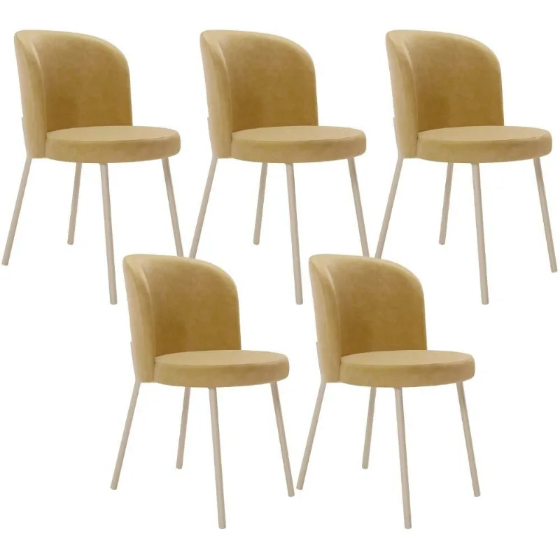 Kit 5 Cadeiras Sala de Jantar Estofada Gavi Arena L02 Couríssimo Fendi - Lyam Decor - Lyam Decor