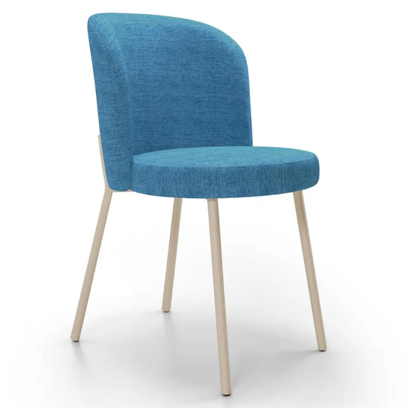 Cadeira Para Sala de Jantar Cozinha Estofada Gavi Arena L02 Linho Azul - Lyam Decor - Lyam Decor