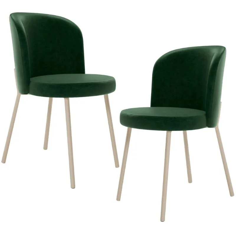 Kit 2 Cadeiras Sala de Jantar Estofada Gavi Arena L02 Couríssimo Verde Musgo - Lyam Decor - Lyam Decor