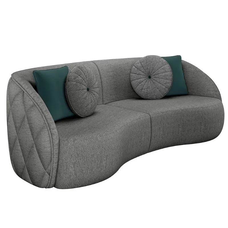 Sofá 4 Lugares Para Sala Living Olimpo 318 cm M03 Linho Chumbo - Lyam Decor - Lyam Decor