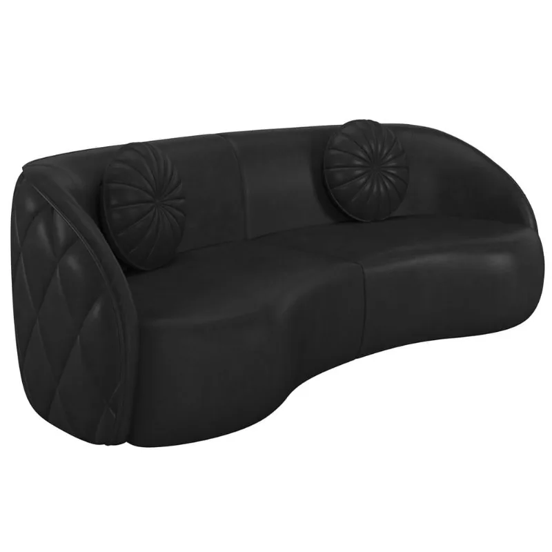 Sofá 4 Lugares Para Sala Living Olimpo 318 cm M03 Couríssimo Preto - Lyam Decor - Lyam Decor