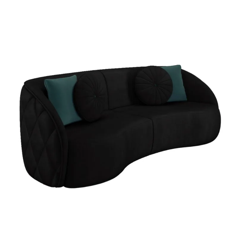 Sofá 3 Lugares Para Sala Living Olimpo 240 cm M03 Veludo Preto - Lyam Decor - Lyam Decor