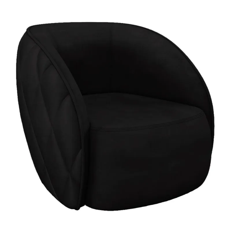 Poltrona Decorativa Para Sala Living Olimpo M03 Veludo Preto - Lyam Decor - Lyam Decor