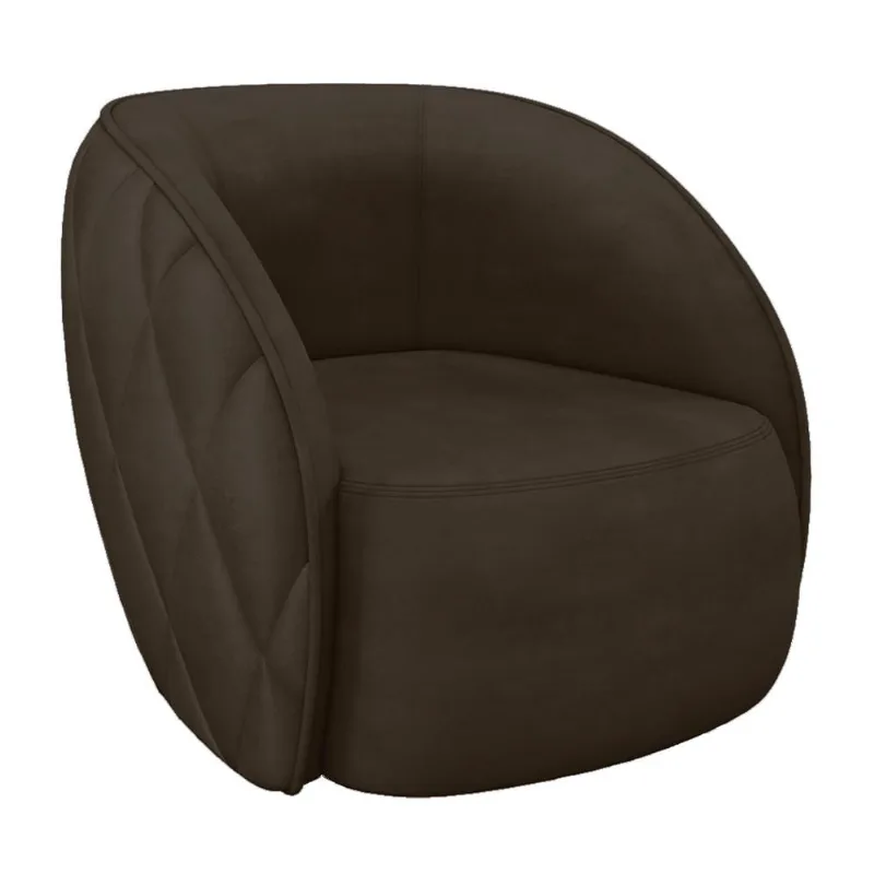 Poltrona Decorativa Para Sala Living Olimpo M03 Veludo Marrom - Lyam Decor - Lyam Decor