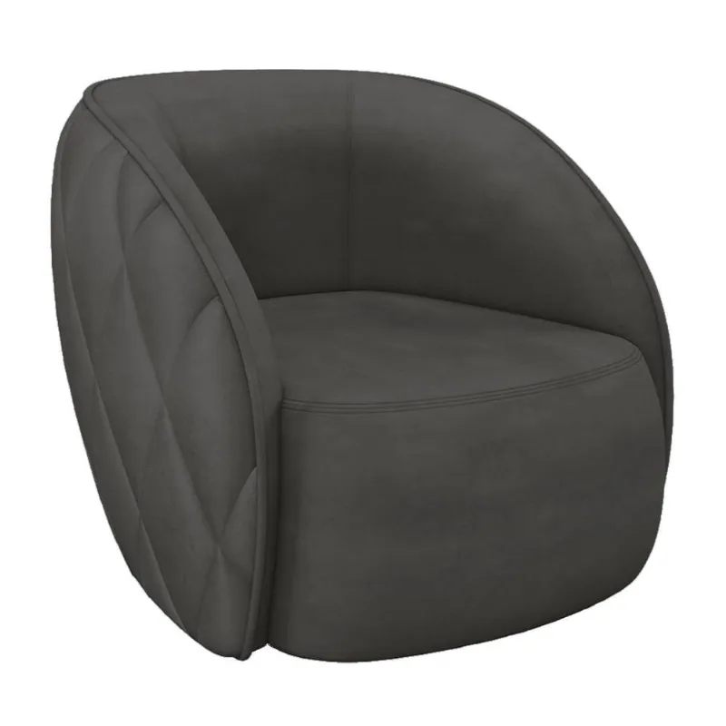 Poltrona Decorativa Para Sala Living Olimpo M03 Veludo Cinza Escuro - Lyam Decor - Lyam Decor