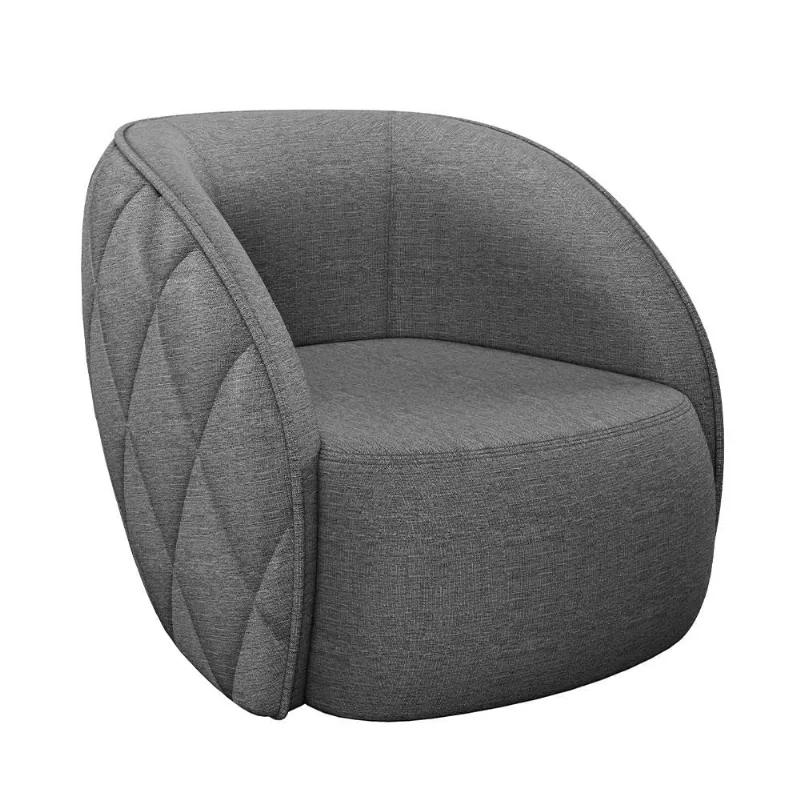 Poltrona Decorativa Para Sala Living Olimpo M03 Linho Chumbo - Lyam Decor - Lyam Decor