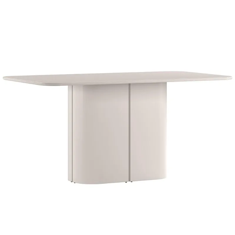 Mesa de Jantar 6 Lugares Retangular Tampo Vidro Verbena N01 Off White - Lyam Decor - Lyam Decor