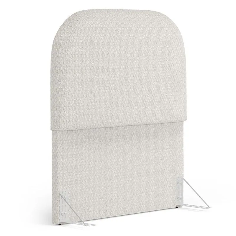 Cabeceira Cama Box 100cm Orgânica Lanna W01 Bouclê Cru - Lyam Decor