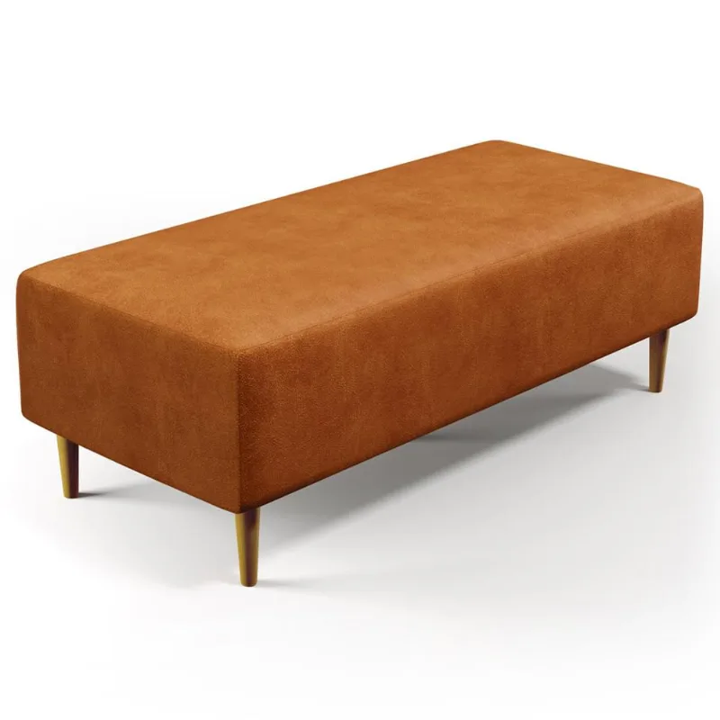 Puff Decorativo Sala de Estar Bali W01 Pés Palito 120x50 cm Couríssimo Canela - Lyam Decor - Lyam Decor