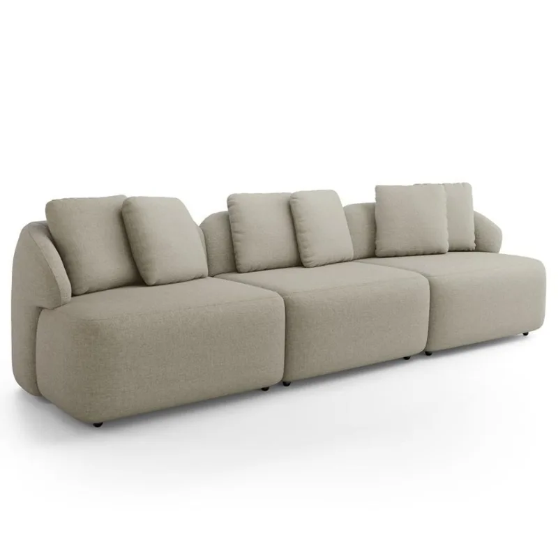 Sofá 4 Lugares Para Sala De Estar Living 294cm Arlo F04 Linho Bege - Lyam Decor