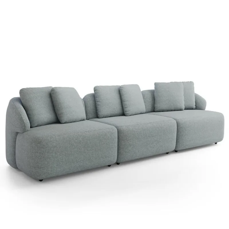 Sofá 4 Lugares Para Sala De Estar Living 294cm Arlo F04 Linho Cinza - Lyam Decor