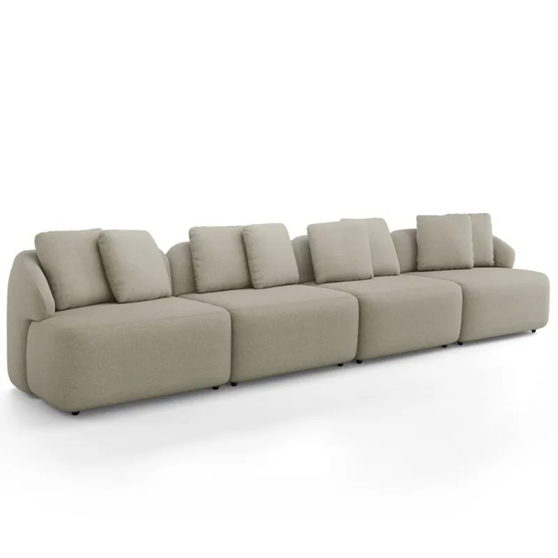 Sofá 4 Lugares Para Sala De Estar Living 314cm Arlo F04 Linho Bege - Lyam Decor