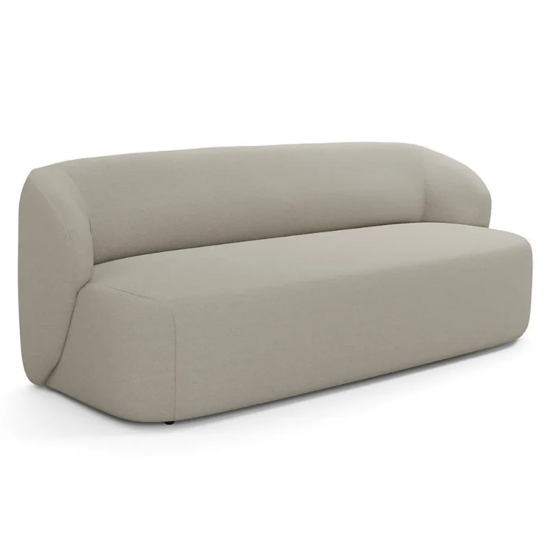 Sofá 3 Lugares Orgânico Para Sala De Estar Living 205cm Heidy F04 Linho Bege - Lyam Decor