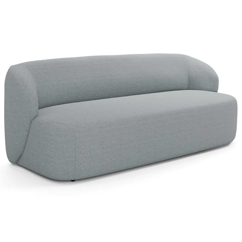 Sofá 3 Lugares Orgânico Para Sala De Estar Living 205cm Heidy F04 Linho Cinza - Lyam Decor