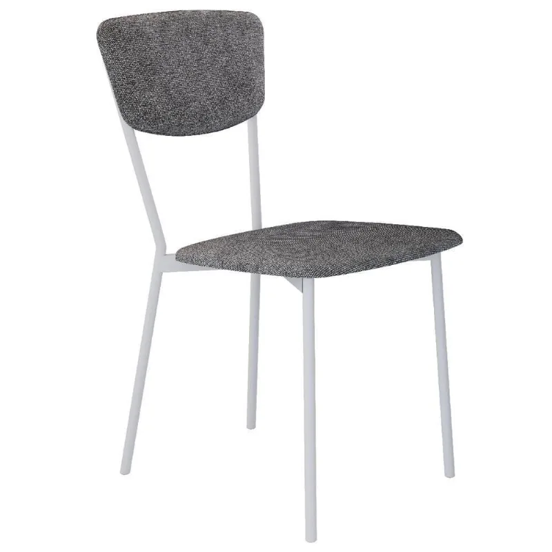 Cadeira Estofada Para Sala De Jantar Village Branco C01 Linho Prata - Lyam Decor