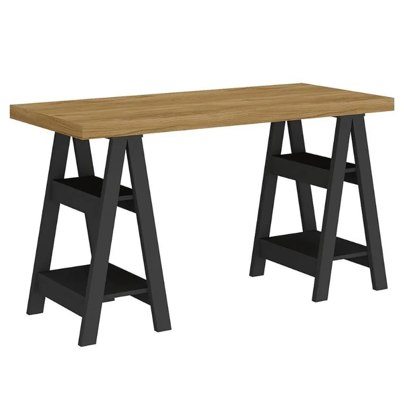 Mesa Para Escritório Escrivaninha Home Office Art A02 Olmo Preto - Lyam Decor