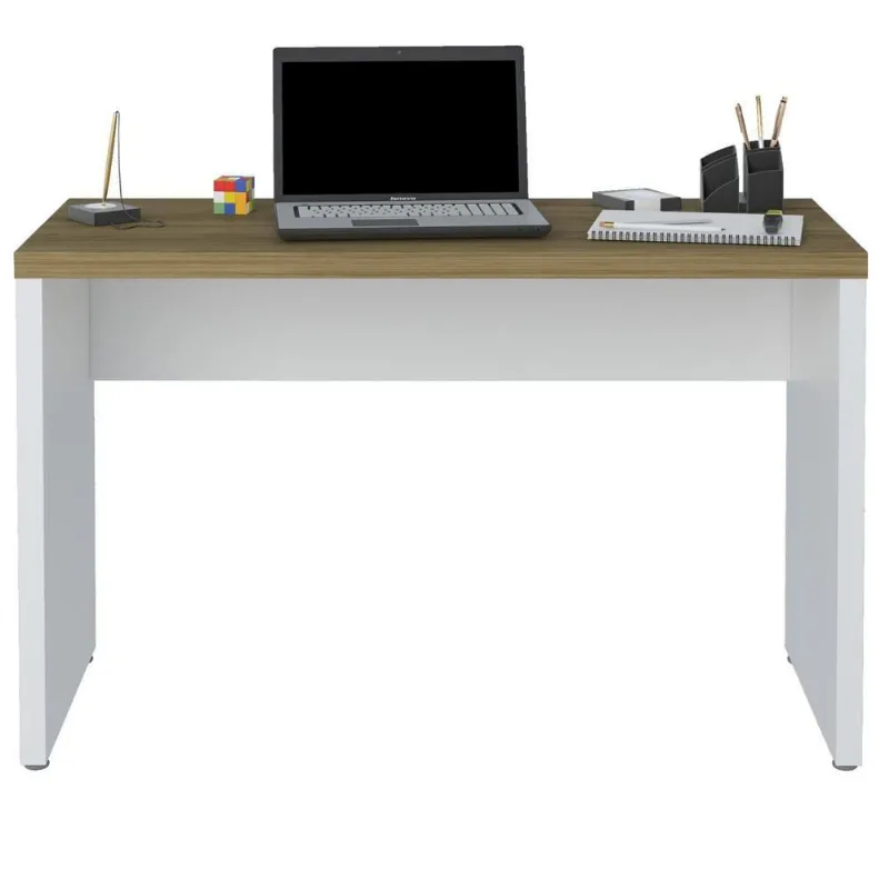 Mesa Para Escritório Escrivaninha Home Office 120cm Orly A02 Olmo Branco - Lyam Decor