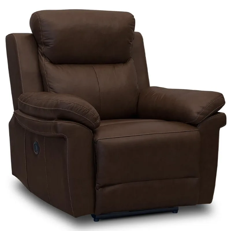 Poltrona do Papai Retrátil Reclinável Elétrica Imperial L06 Couríssimo Marrom Escuro - Lyam Decor - Lyam Decor