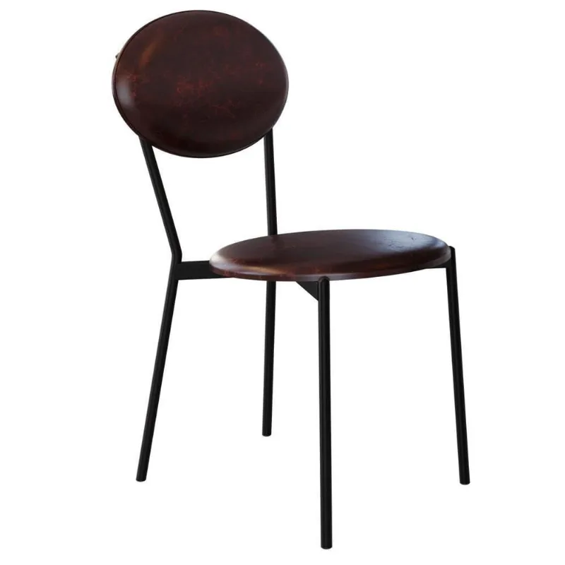 Cadeira Estofada Para Sala De Jantar Azuri Preto C01 Courino Café - Lyam Decor