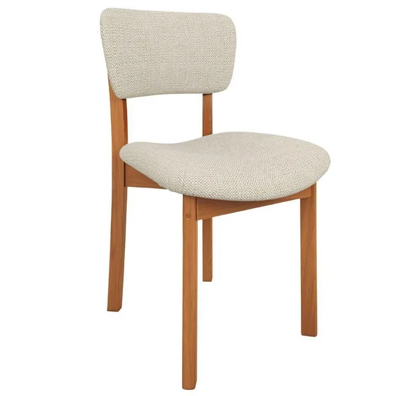 Cadeira Para Sala De Jantar Cozinha Living Estofada Dara L02 Linho Champagne - Lyam Decor - Lyam Decor