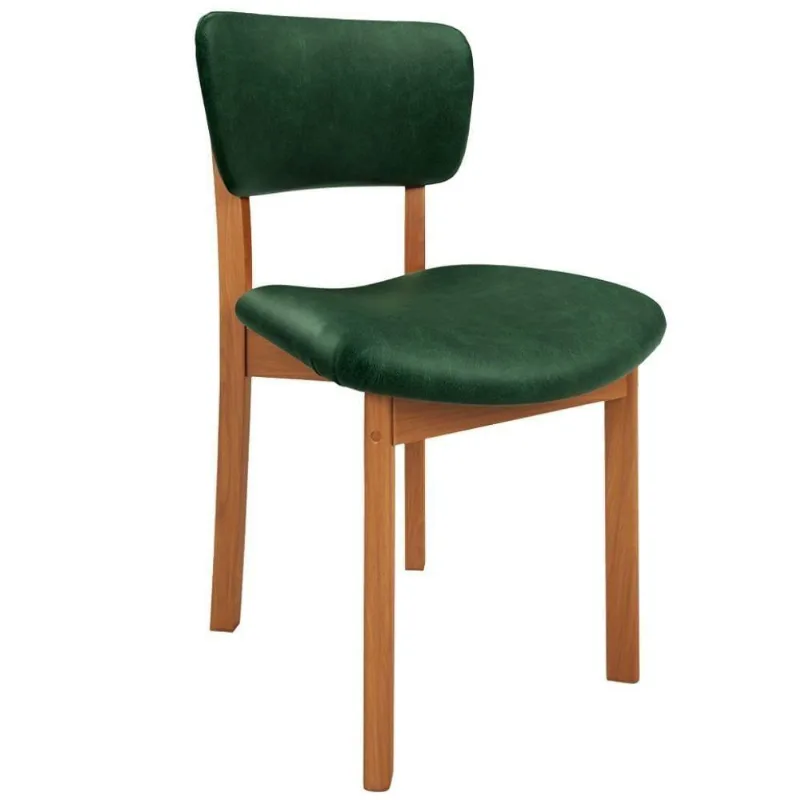 Cadeira Para Sala De Jantar Cozinha Living Estofada Dara L02 Couríssimo Verde Musgo - Lyam Decor - Lyam Decor