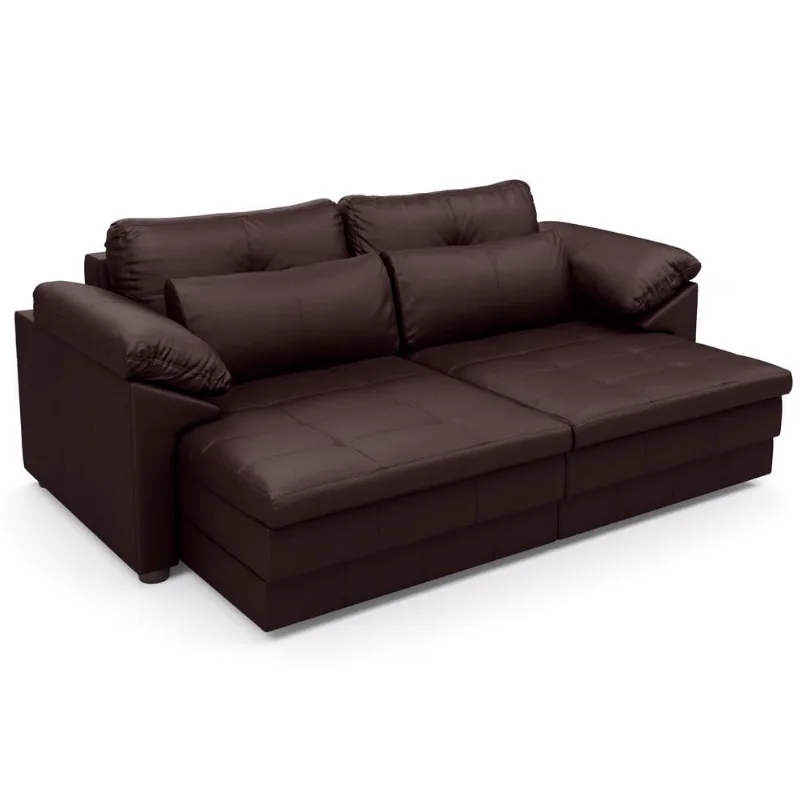 Sofá Retrátil Para Sala de Estar 2 Lugares 175cm Riza S03 Couro Caramelo - Lyam Decor