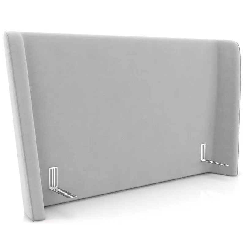 Cabeceira Cama Box King 195cm Nilo P05 Veludo Cinza - Lyam Decor