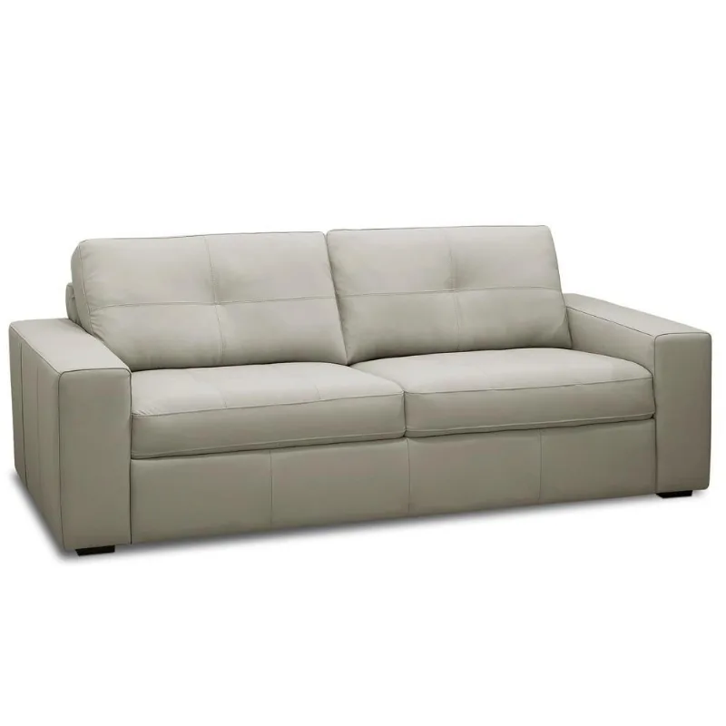Sofá 2 Lugares Para Sala De Estar Living 150cm Vienne L06 Couro Cinza Claro - Lyam Decor