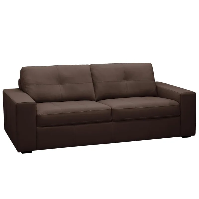 Sofá 3 Lugares Para Sala de Estar Living 235cm Vienne L06 Couro Marrom Café - Lyam Decor
