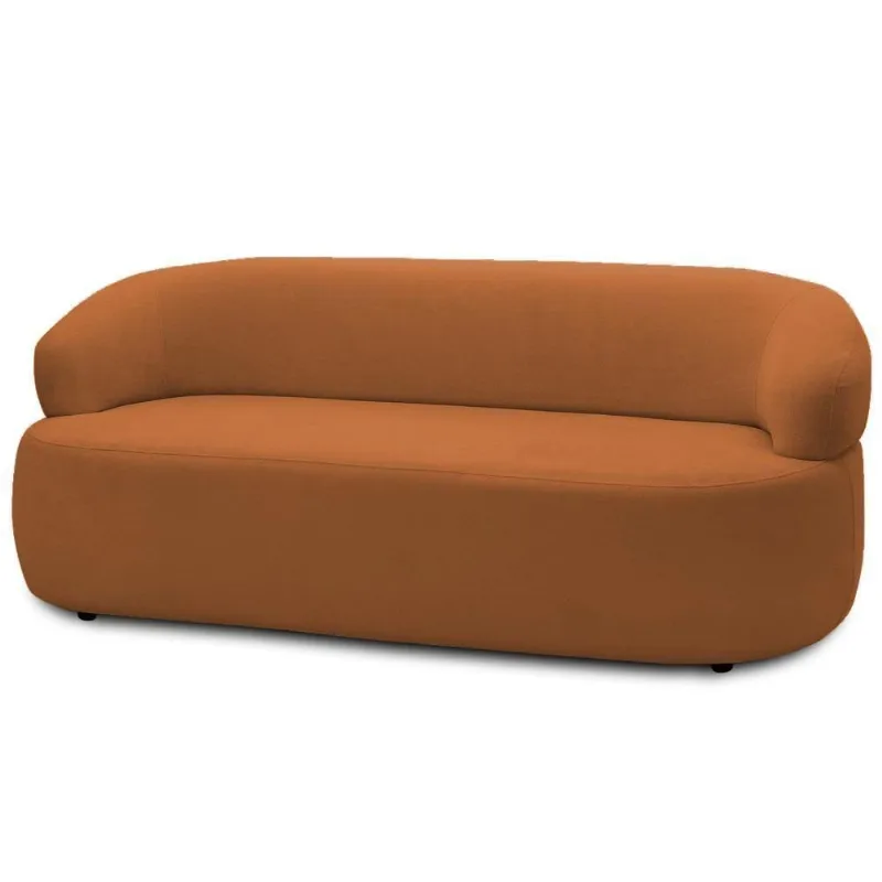 Sofá 3 Lugares Orgânico Sala De Estar Living 170cm Carmen F04 Bouclê Terracota - Lyam Decor