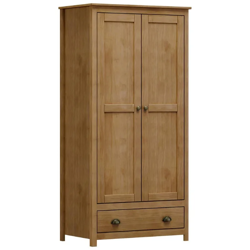 Guarda Roupa Solteiro 2 Portas 1 Gaveta Madeira Maciça Mazzaro F06 Freijó - Lyam Decor - Lyam Decor