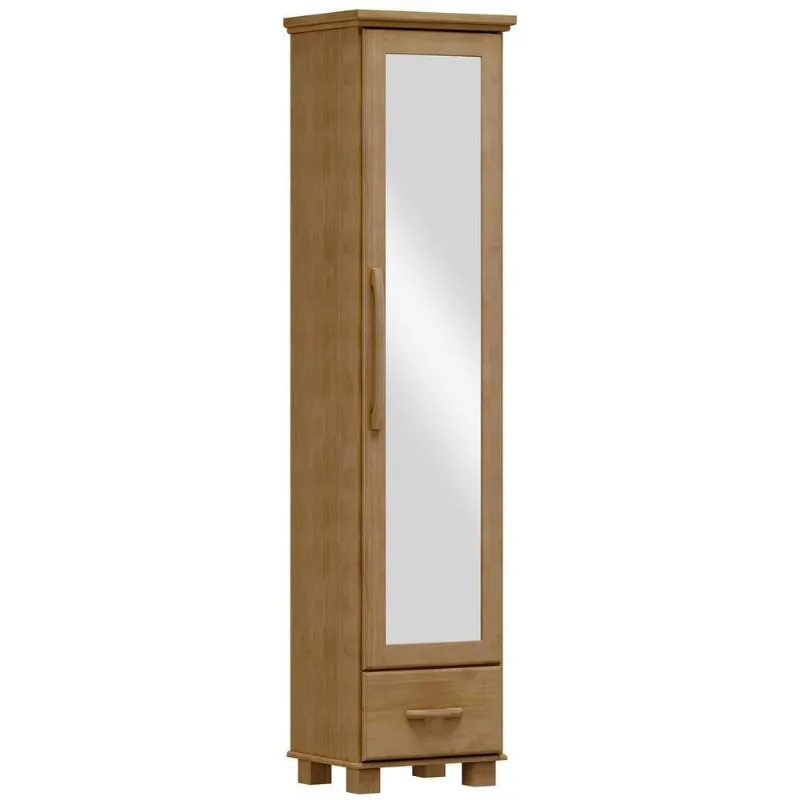 Sapateira Vertical Multiuso Com Espelho 1 Porta 1 Gaveta Zahav F06 Freijó - Lyam Decor - Lyam Decor