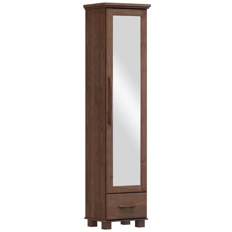 Sapateira Vertical Multiuso Com Espelho 1 Porta 1 Gaveta Zahav F06 Café - Lyam Decor - Lyam Decor