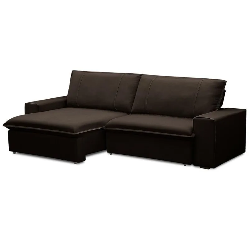Sofá Retrátil Reclinável Para Sala 3 Lugares 210cm Varsov F04 Veludo Marrom Escuro - Lyam Decor
