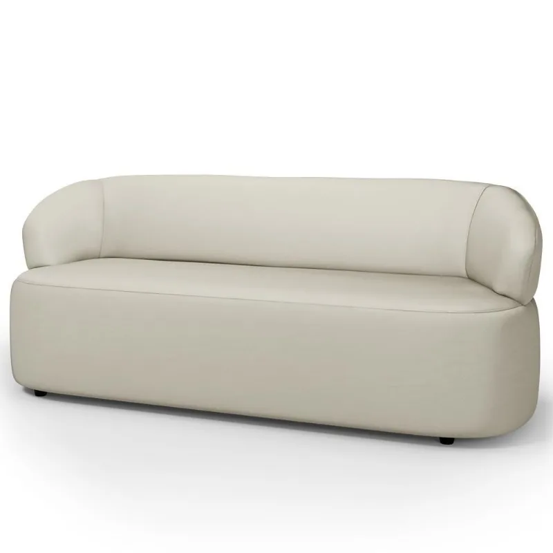 Sofá 3 Lugares Orgânico Sala De Estar Living 170cm Carmen F04 Couríssimo Off White - Lyam Decor