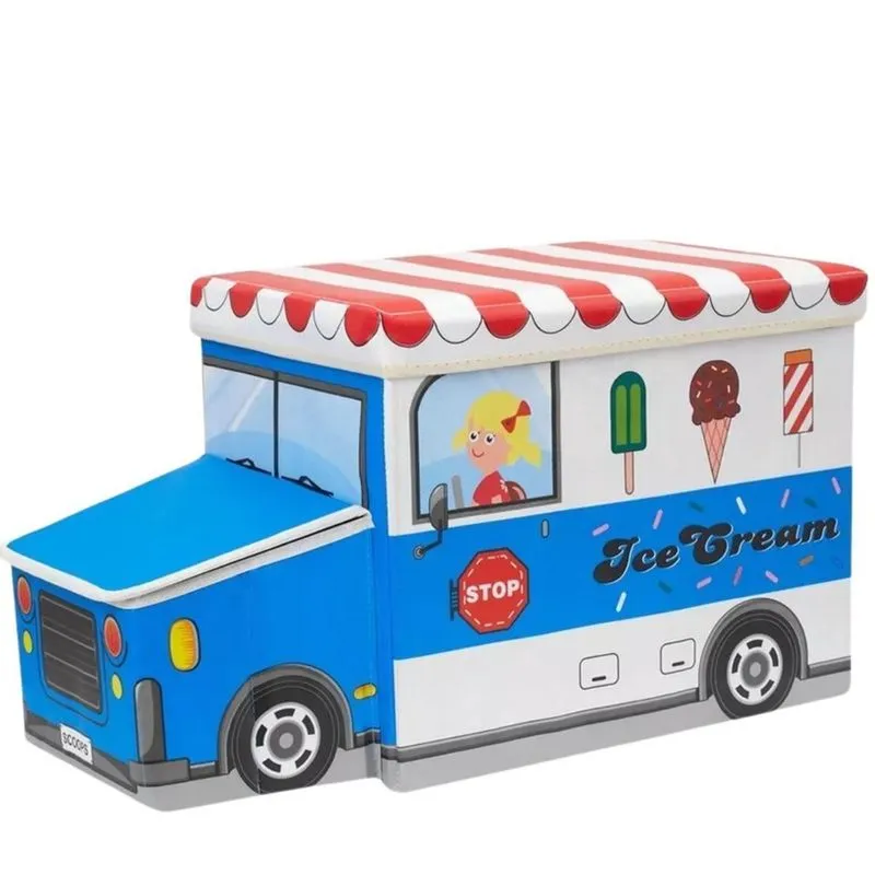Caixa Organizadora Baú Azul Brinquedos Dobrável Dolce Home