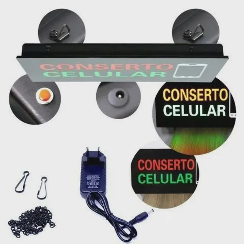 Painel Letreiro Display de LED Conserto de Celular lelong LE-4004
