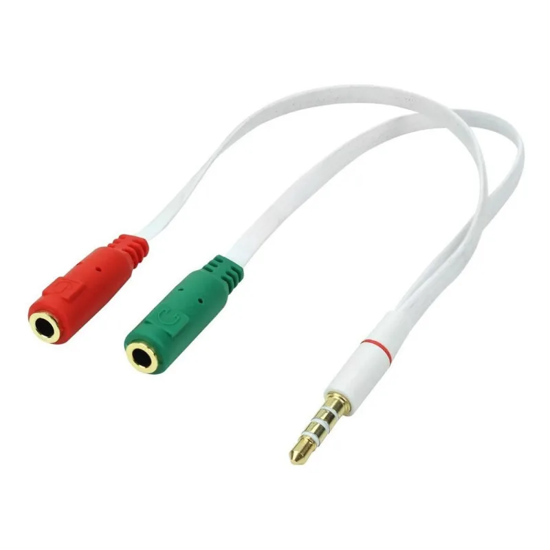 Cabo Adaptador Headset Fone de Ouvido Microfone P2 X P3 (1 P3 - Macho) e (2 P2 - Fêmea) Compatível c/ Smartphone, Pc e Notebook