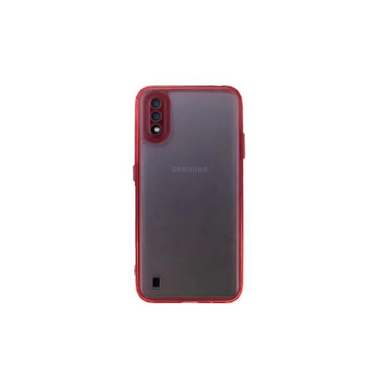 Case Capa Capinha Transparente c/ Borda Colorida Para Samsung A01