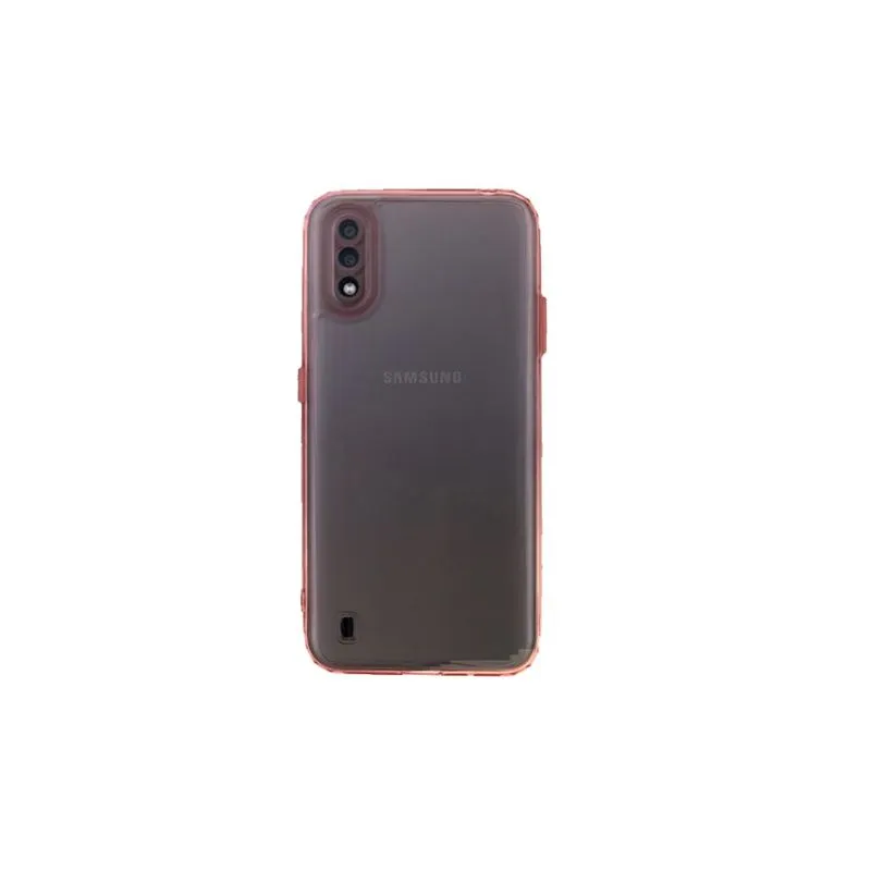 Case Capa Capinha Transparente c/ Borda Colorida Para Samsung A01