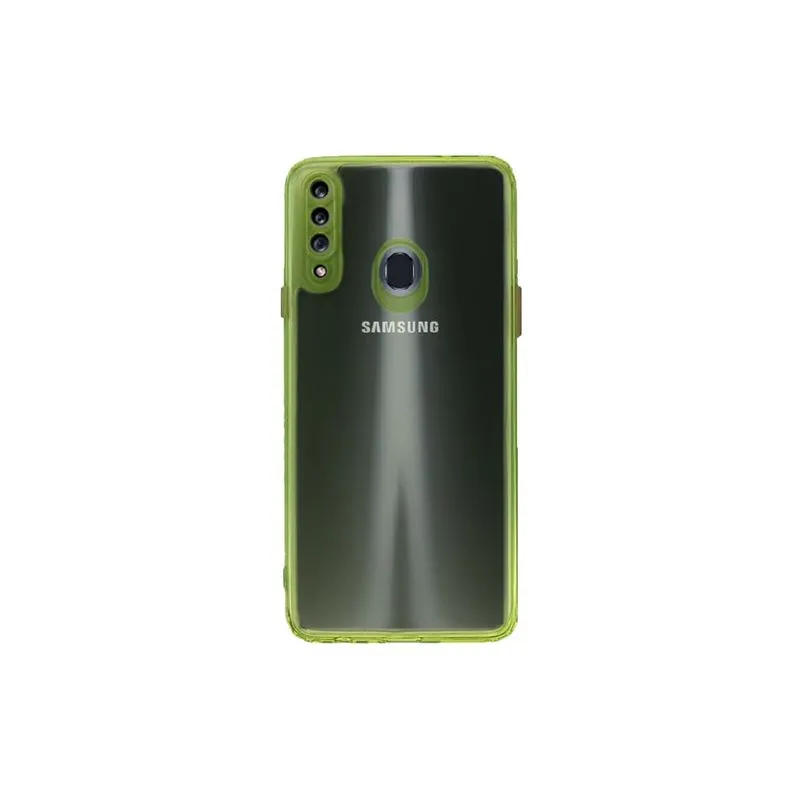 Case Capa Capinha Transparente c/ Borda Colorida Para Samsung A20S